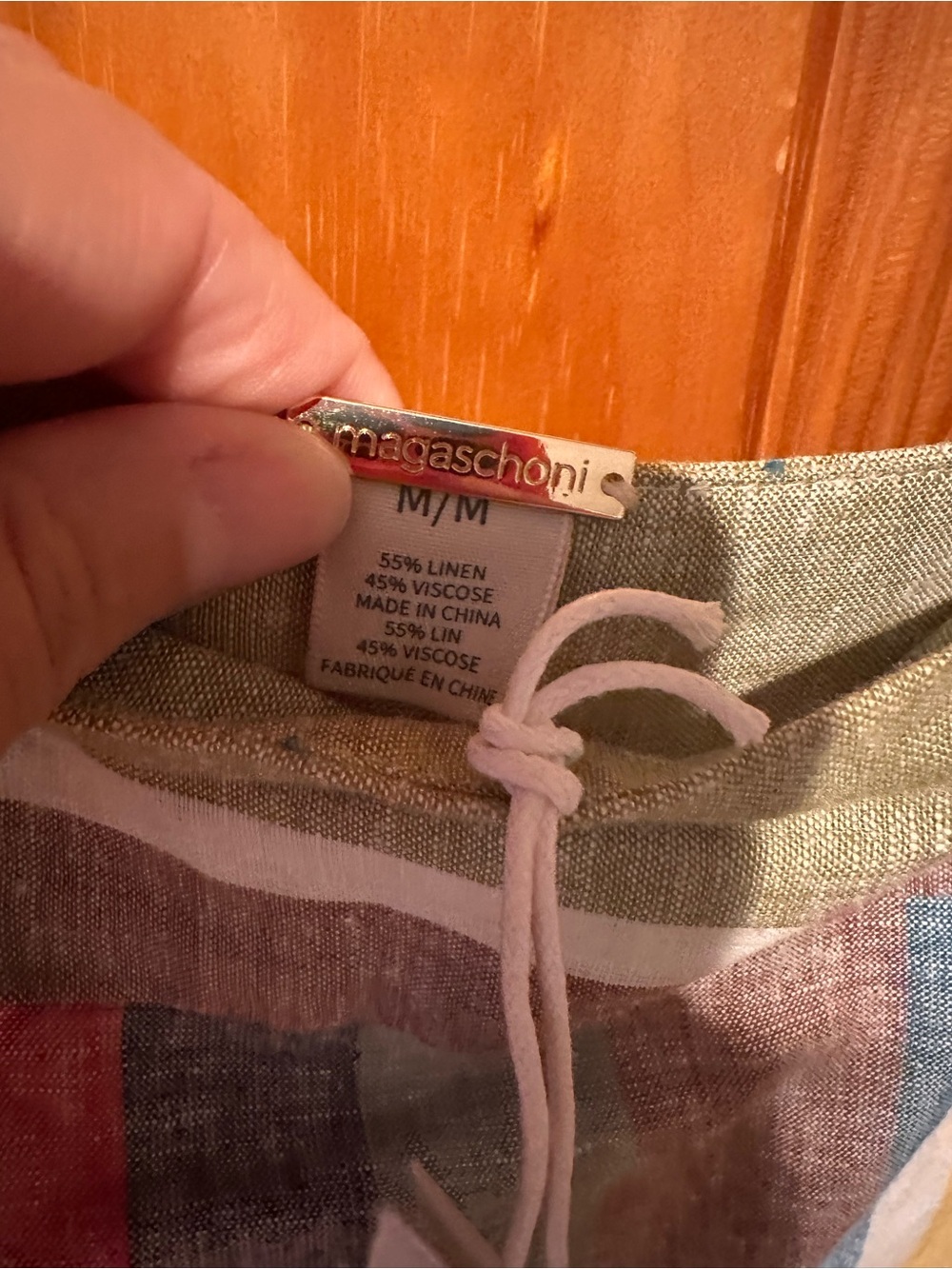 NWT magaschoni Multicolor Linen-Blend Maxi dress. - Picture 3 of 6